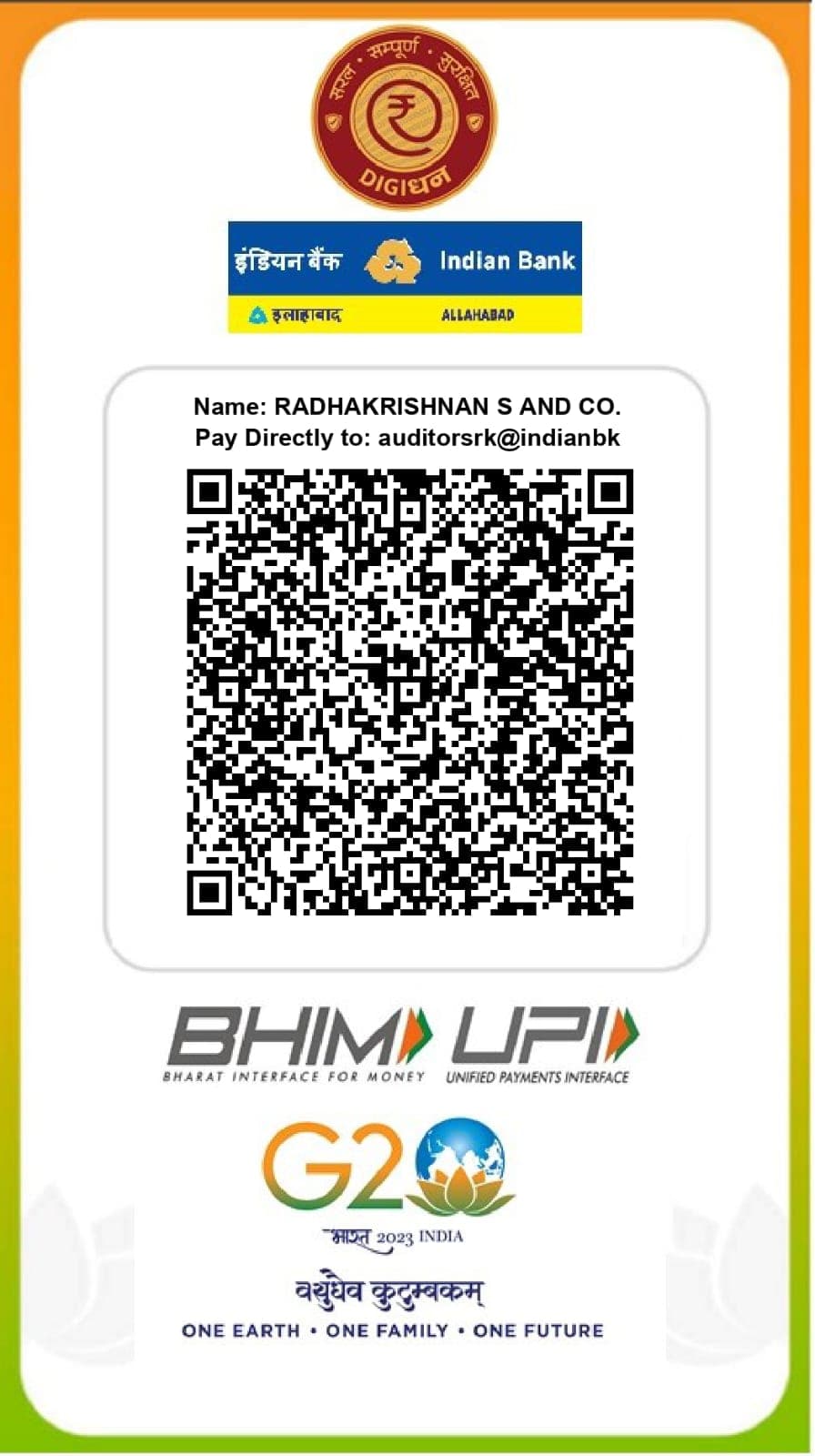 Radhakrishnan S & Co. UPI Payment QR Code